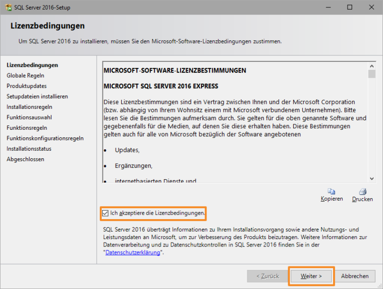 Microsoft SQL Server Express für JTL-Wawi installieren