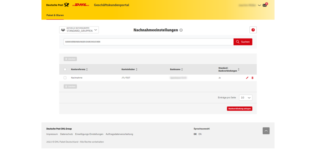 DHL Versenden Einrichten 011 Dhlportal Nachnahme