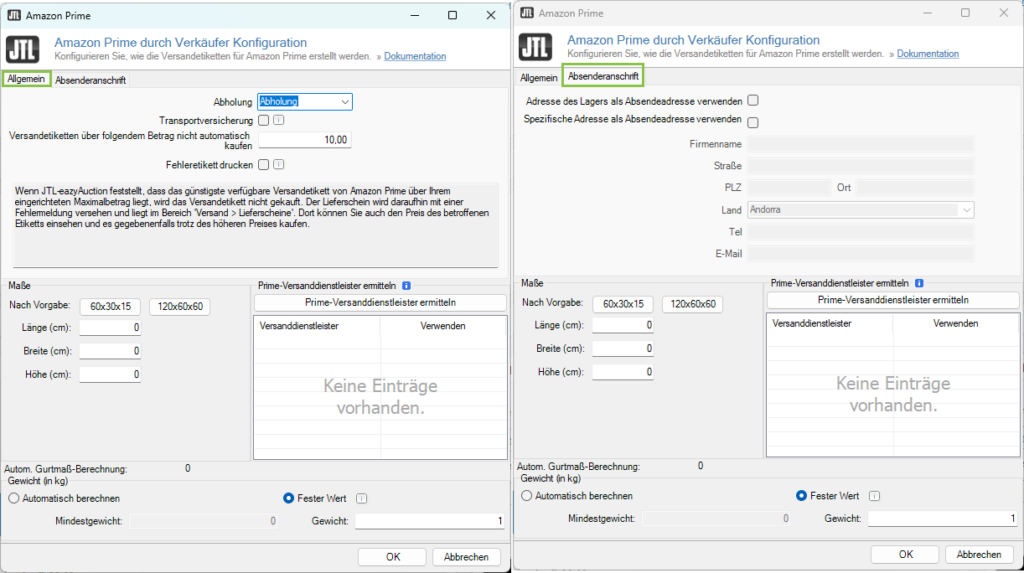 Dialogfenster Amazon Marketplace Web Service Konfiguration Jtl Eazy Auction
