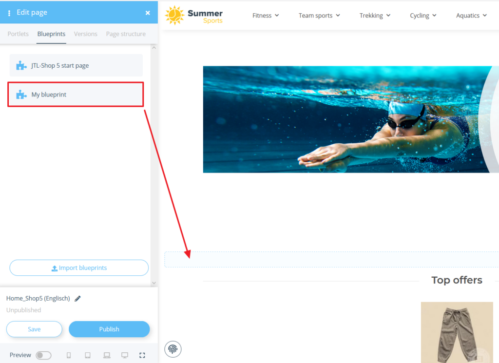 Inserting your own blueprint