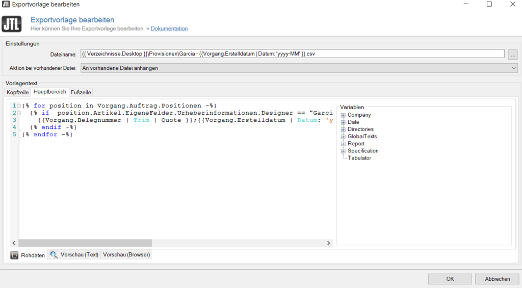 Jtl Wawi Workflows 004 Provisionsberechnung Vorlage Anpassen