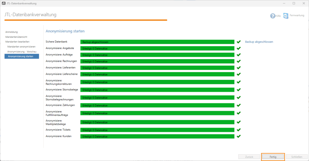 Personenbezogene Daten Anonymisieren Datenbank Anonymisierung Starten