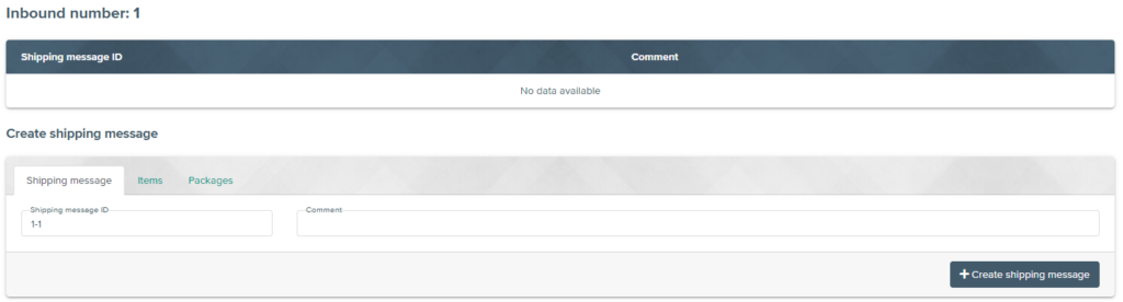 Shipping message tab
