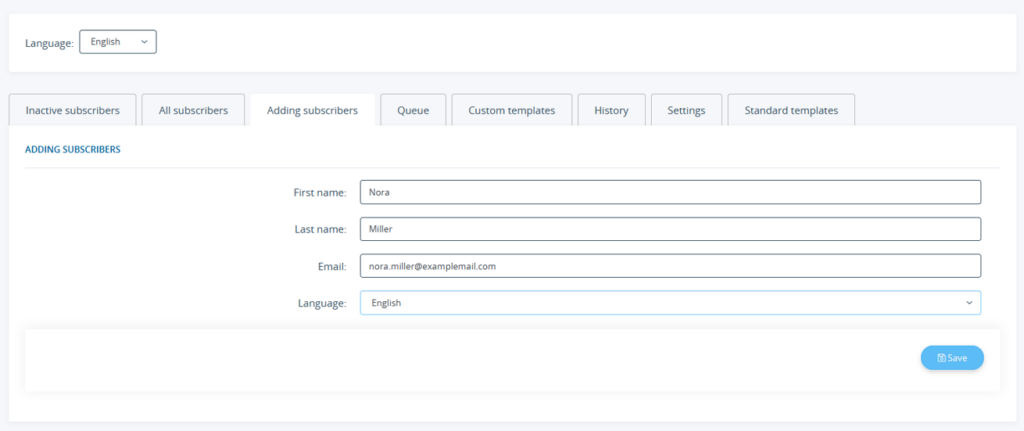Adding newsletter subscribers