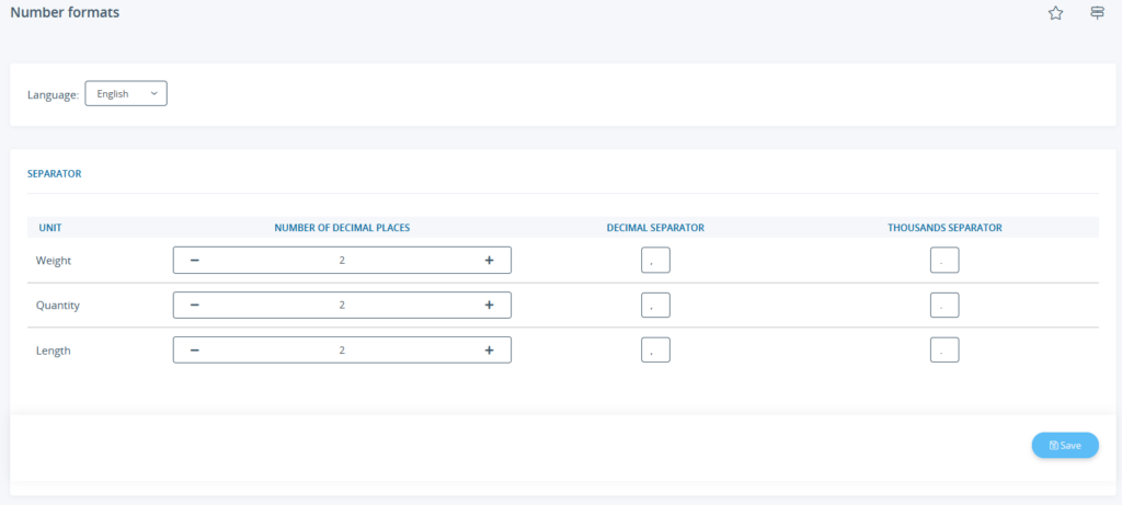 Number of decimal places in the number format settings of JTL-Shop 5