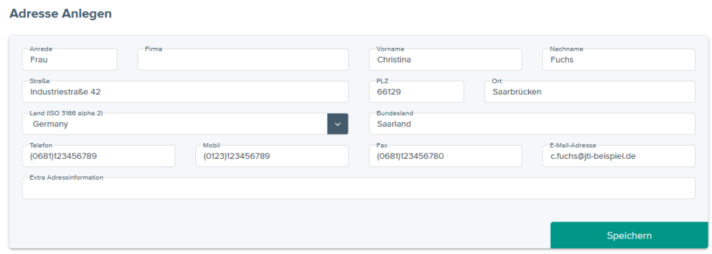 Adresse im JTL-Fulfillment Network anlegen