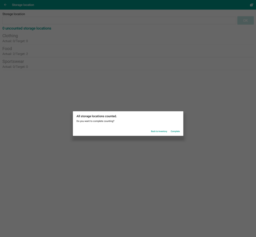 Wms Mobile Inventory 006 Finish inventory
