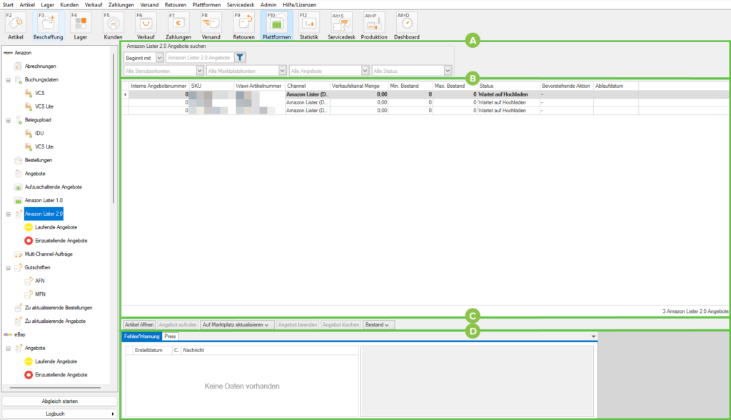 Amazon Lister 2 Plattformen Amazon Angebote Jtl Eazyauction