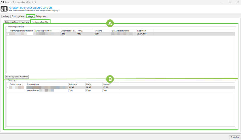 amazon-vcs-dialogfenster-amazon-buchungsdatenübersicht-tab-belege-rechnungskorrektur-jtl-eazyauction