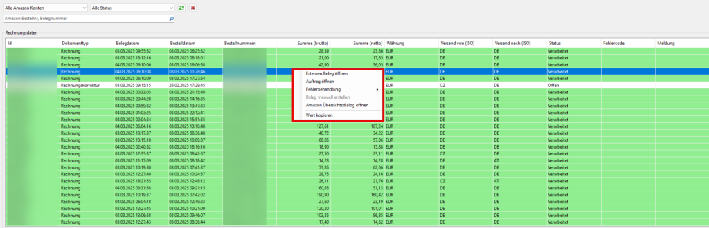 Amazon Vcs Plattformen Amazon Buchungsdaten Vcs Lite Kontextmenue Jtl Eazyauction