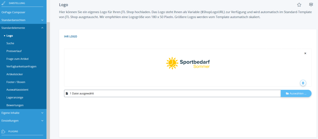 Anpassen des Onlineshop-Logos in JTL-Shop 5