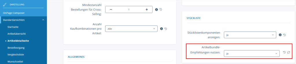 Artikelbundle-Empfehlungen nutzen JTL-Shop