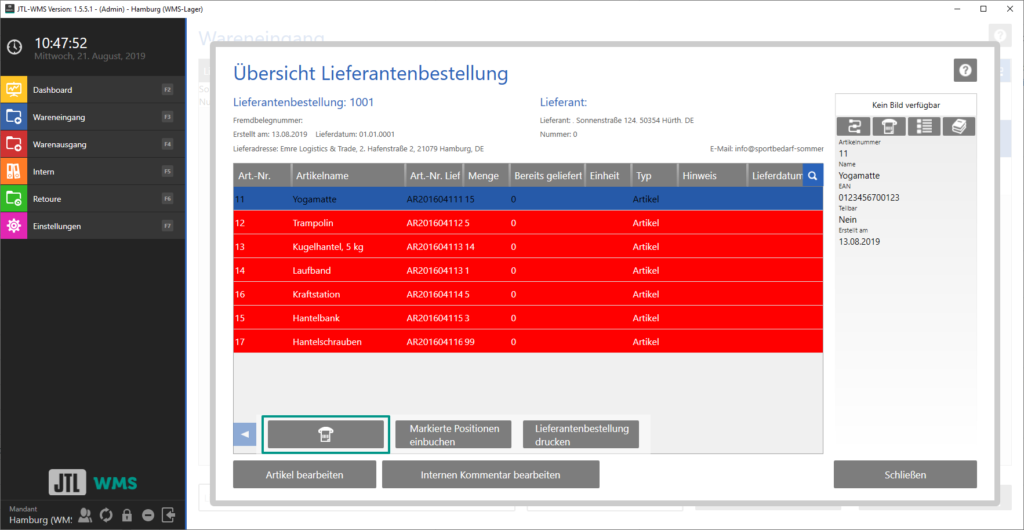 Artikeletiketten in JTL-WMS drucken