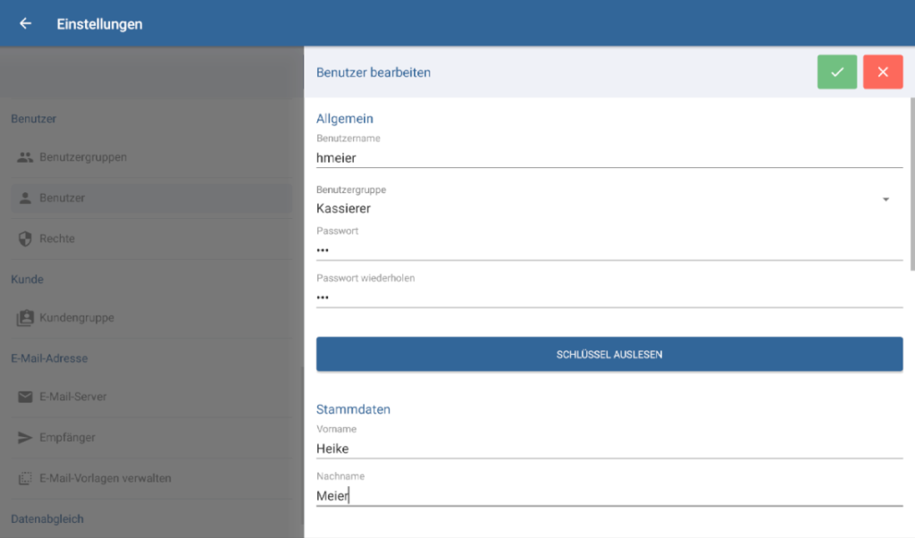 Benutzerdaten in JTL-POS bearbeiten