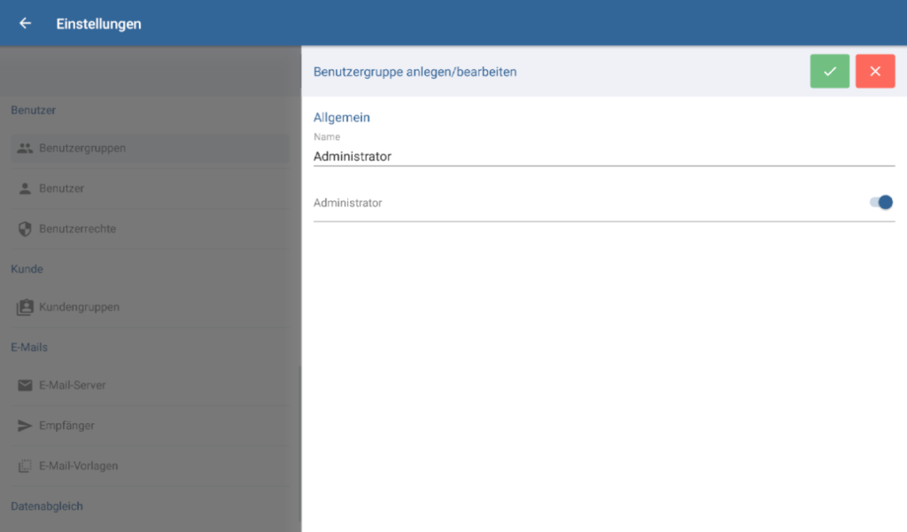 Namen für eine neue Benutzergruppe angeben