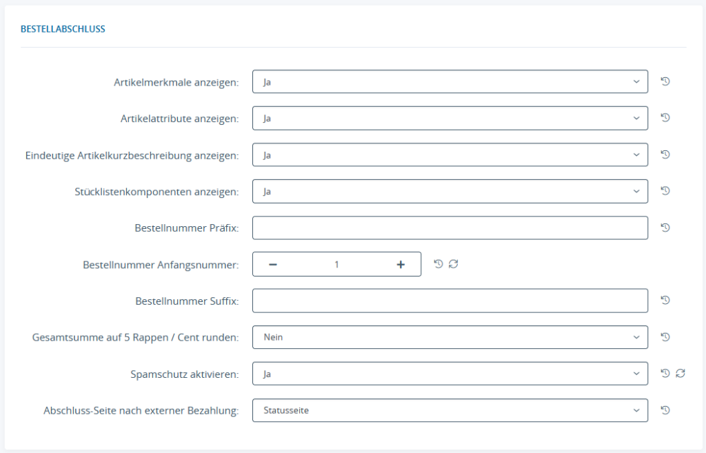 Einstellungen für den Bestellabschluss in JTL-Shop 5