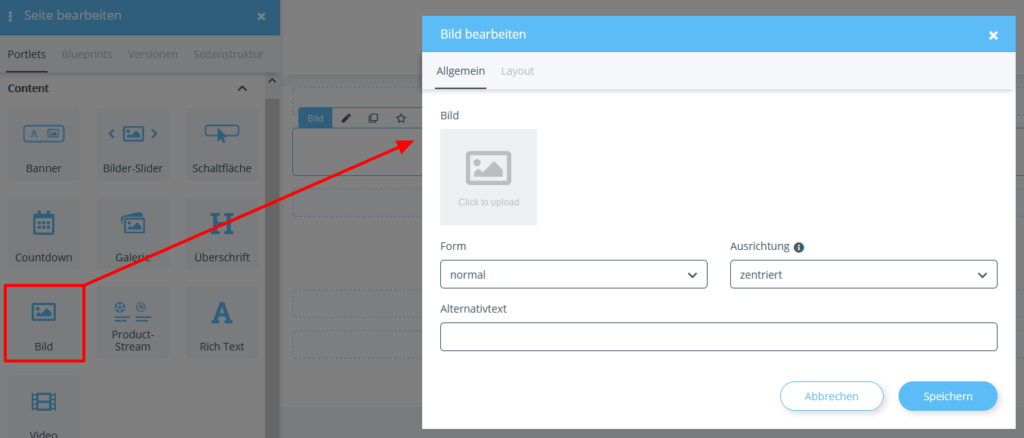 Bild-Portet mit dem OPC einfügen