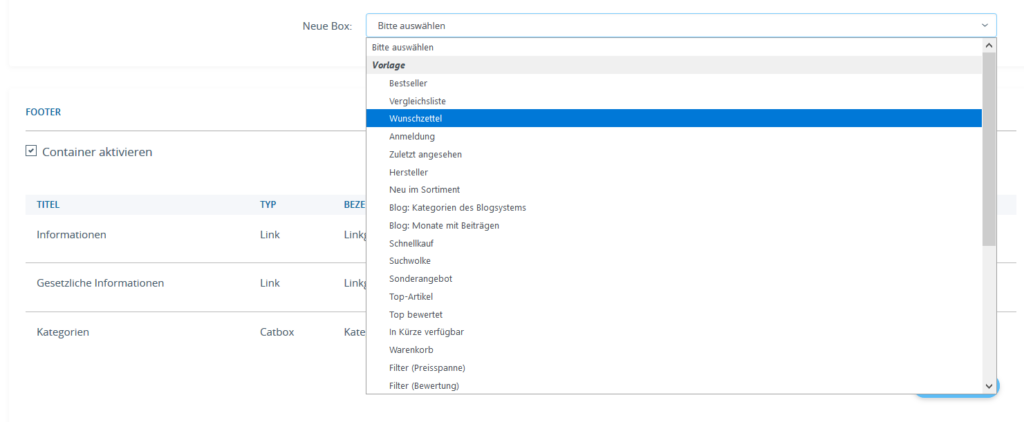 Hinzufügen einer neuen Box zu einem bestehenden Container in JTL-Shop 5