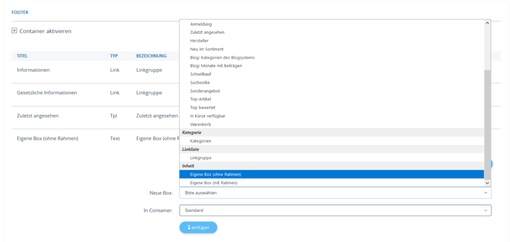 Box mit eigenem Inhalt anlegen in JTL-Shop 5