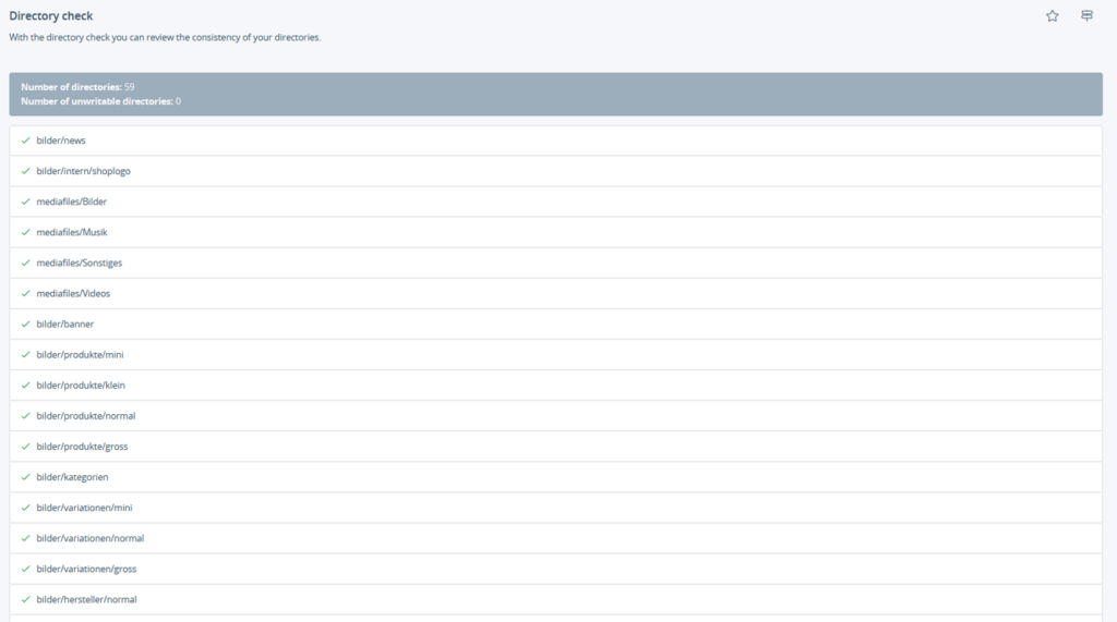 Checking directory permissions in JTL-Shop