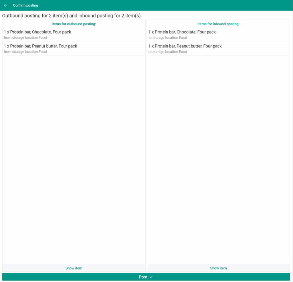 Wms Mobile Inventory 007 Confirm inventory