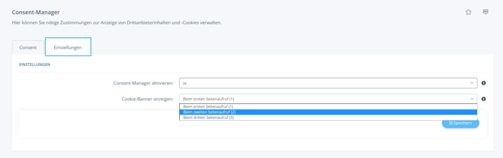 Anzeigeoptionen im Consent Manager des JTL-Shop 5