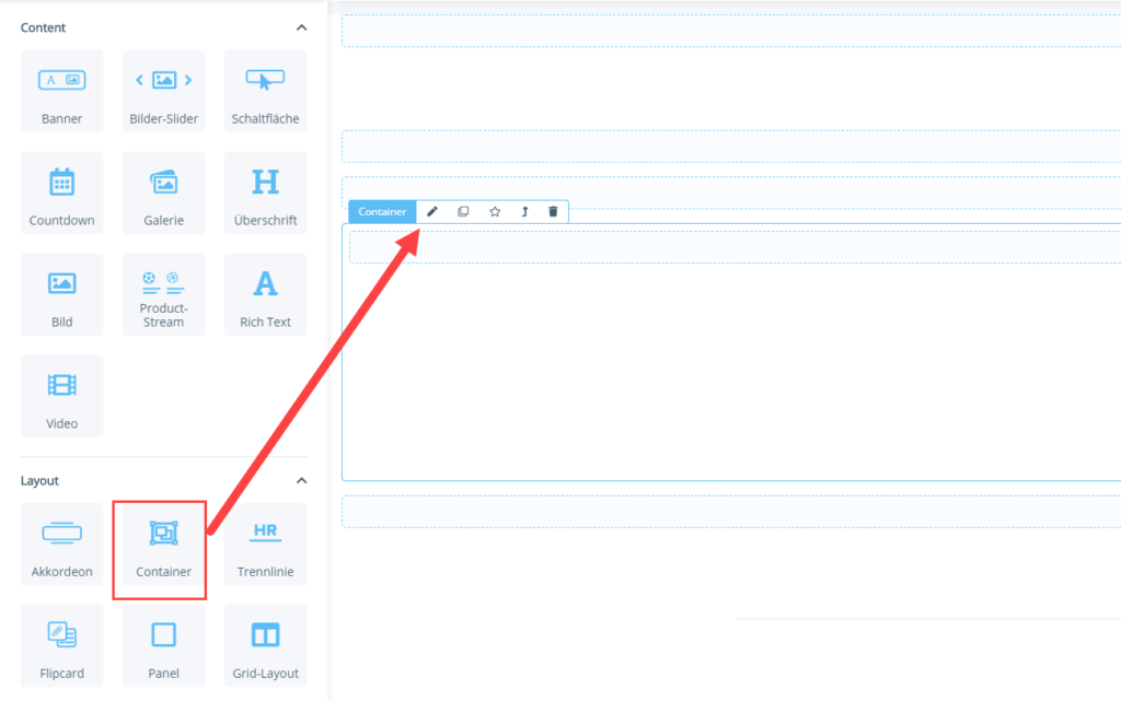 Container-Portlet einfügen