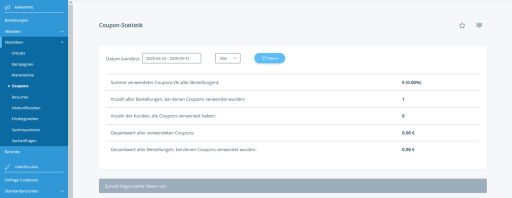 Coupon-Statistiken in JTL-Shop 5