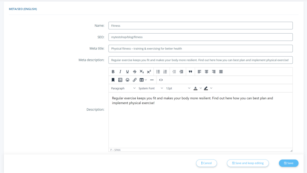 Create new cateogry area Jtl Shop 5
