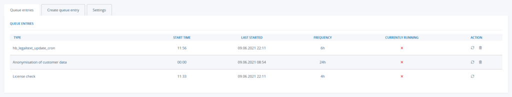 Overview of existing Cron tasks in JTL-Shop 5