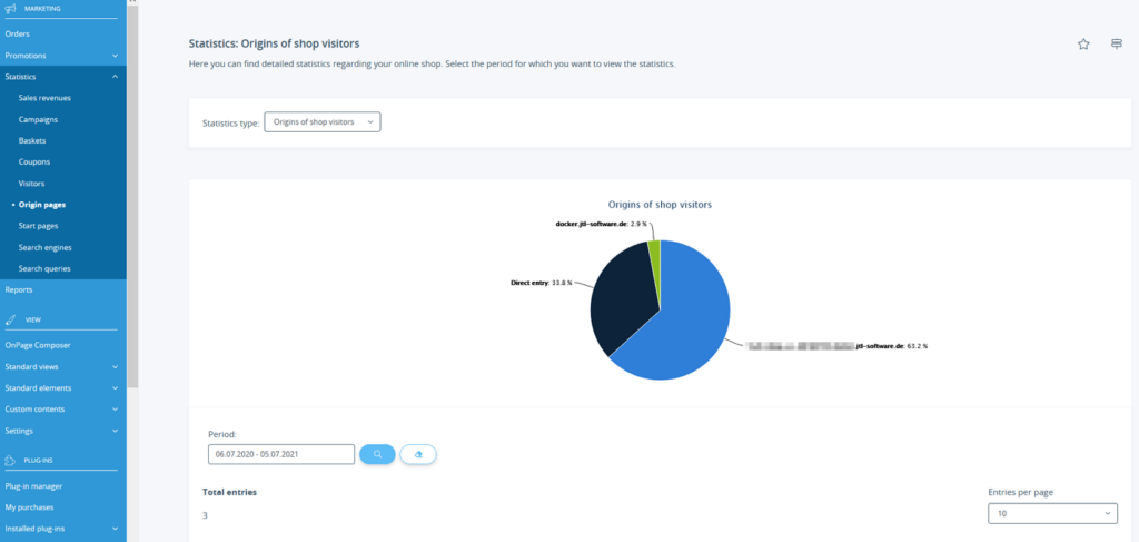 Customer origin statistics in JTL-Shop