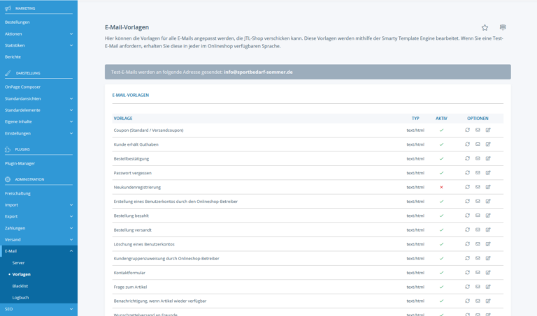 E-Mail-Vorlagen in JTL-Shop anpassen