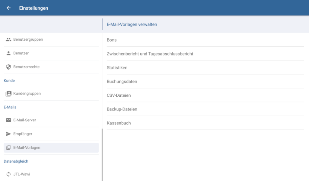 E-Mail-Vorlagen in JTL-POS verwalten
