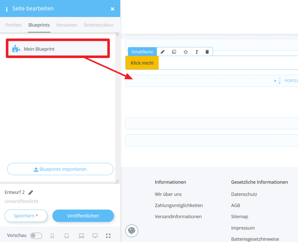 Eigenen Blueprint infügen