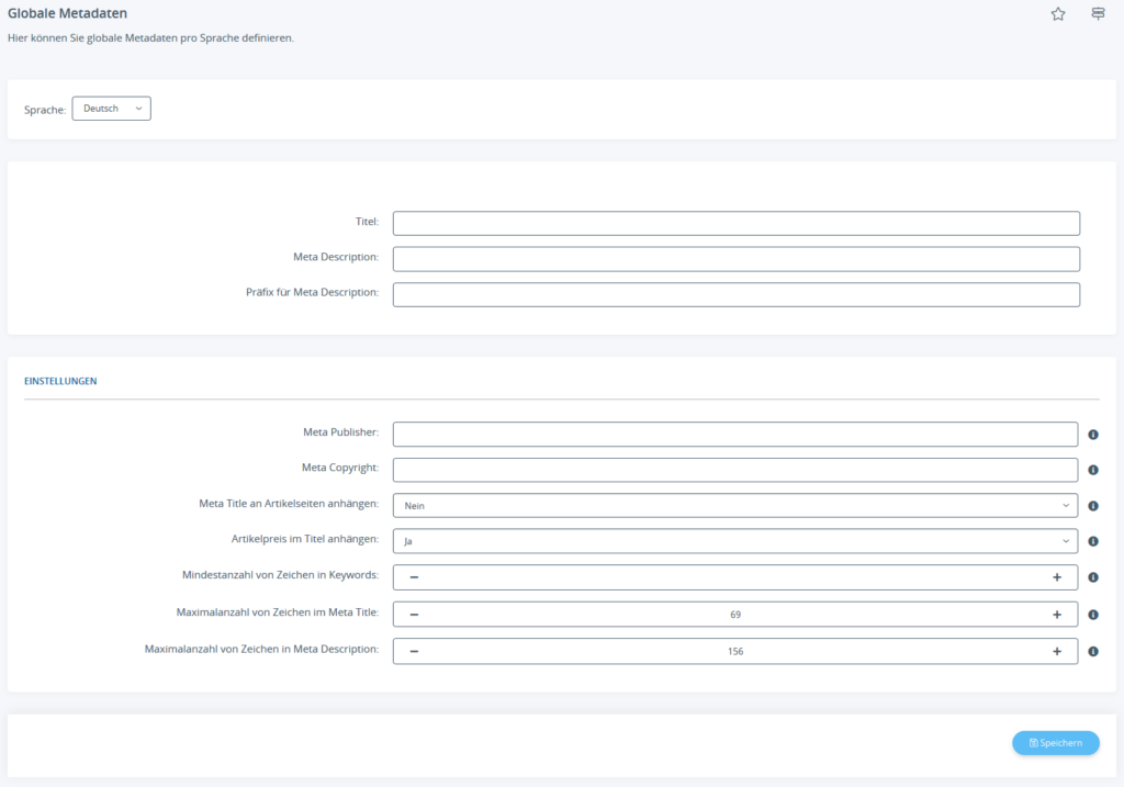 Globale Metadaten in JTL-Shop 5 bearbeiten