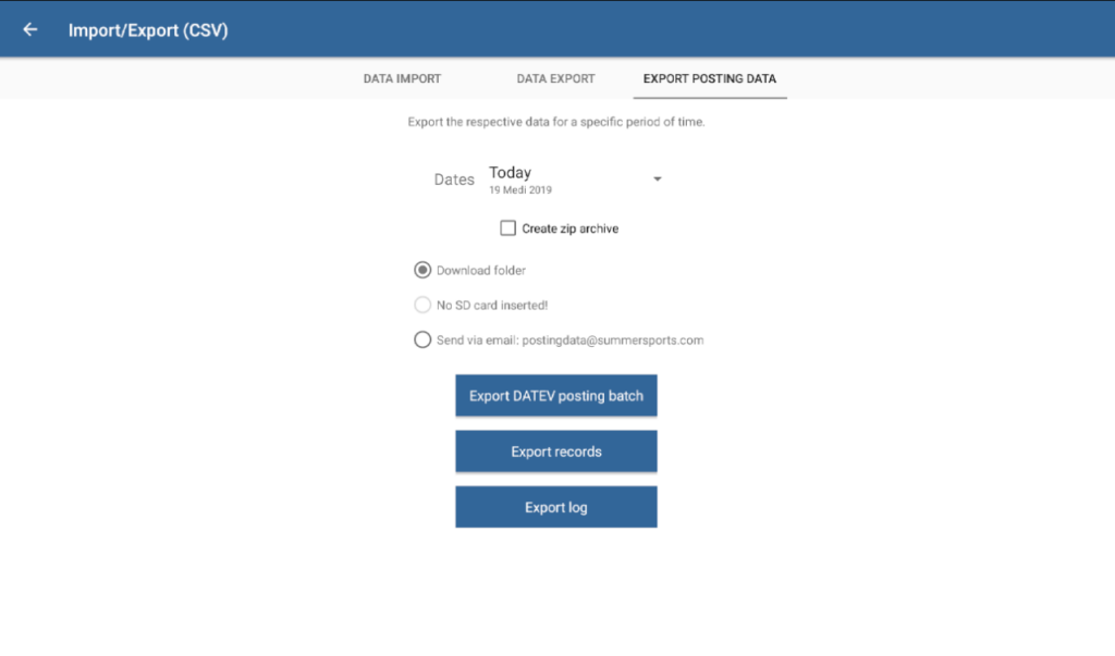Exporting posting data from JTL-POS