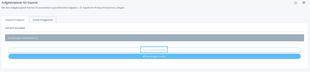 Manuelles Anstoßen des Exporte-Managers über Cron in JTL-Shop 5