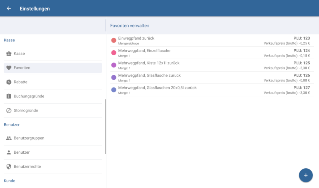 Favoriten verwalten in JTL-POS