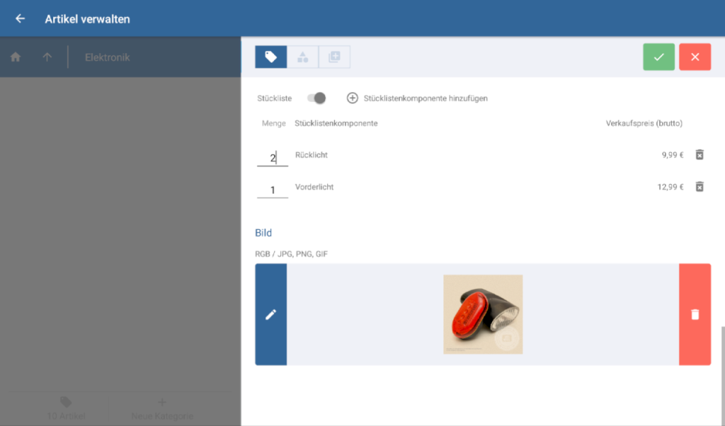 Fertige Stückliste in JTL-POS