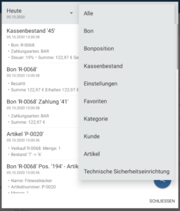 Filtern des Protokolls nach bestimmten Elementen