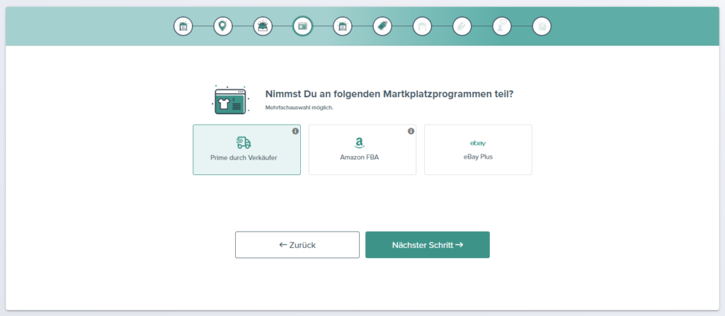 Fulfillment Matchmaker Schritt 4 Marktplatzprogramm