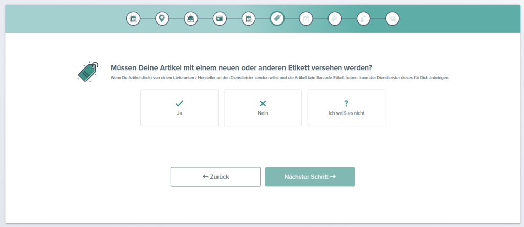 Fulfillment Matchmaker Schritt 6 Etikettieren