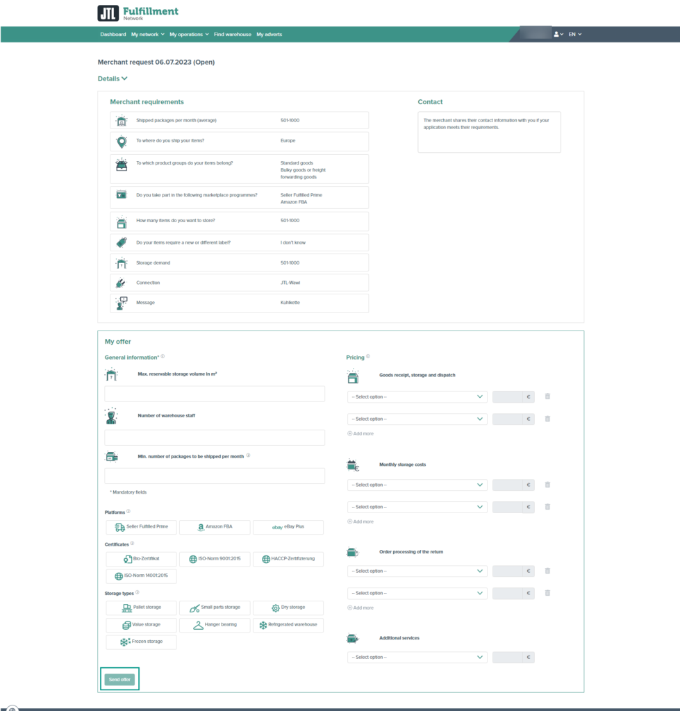 Fulfillment Matchmaker For fulfilment service providers