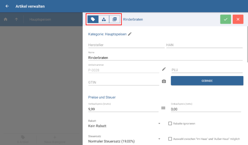 Grundartikel für einen Konfigurationsartikel