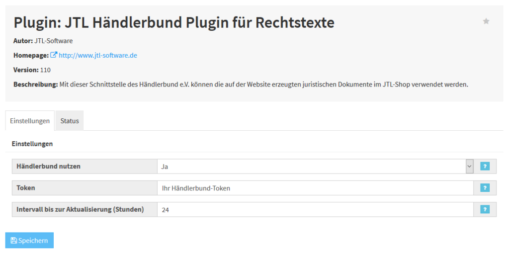Händlerbund-Plugin: Einstellungen