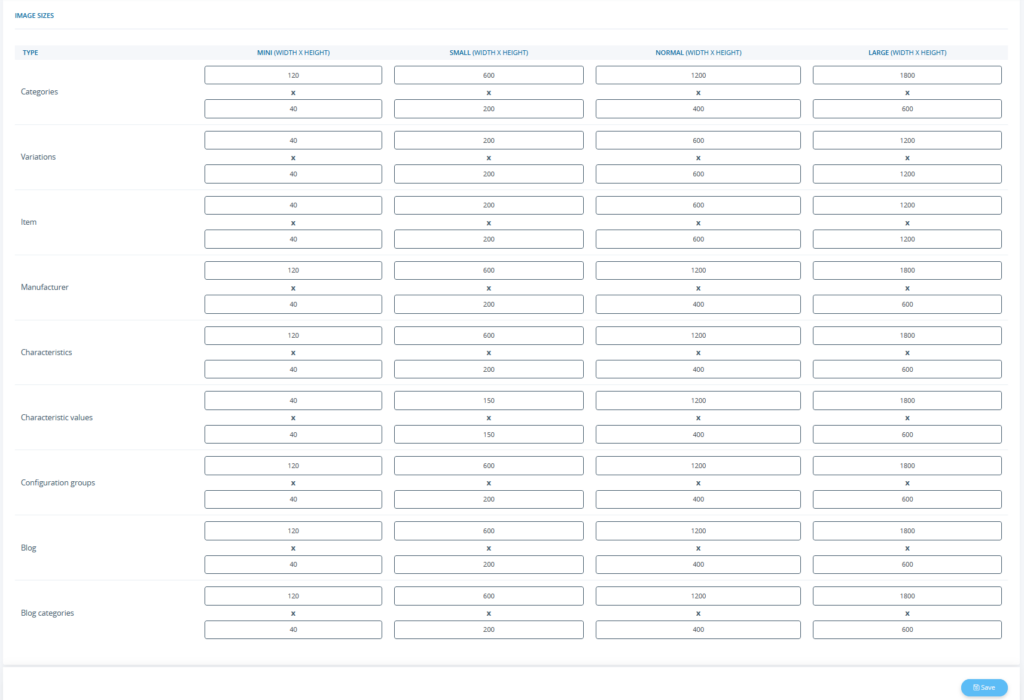 Setting image sizes in JTL-Shop 5