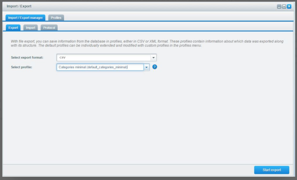 Exporting customer data as a CSV from the Shopware back end