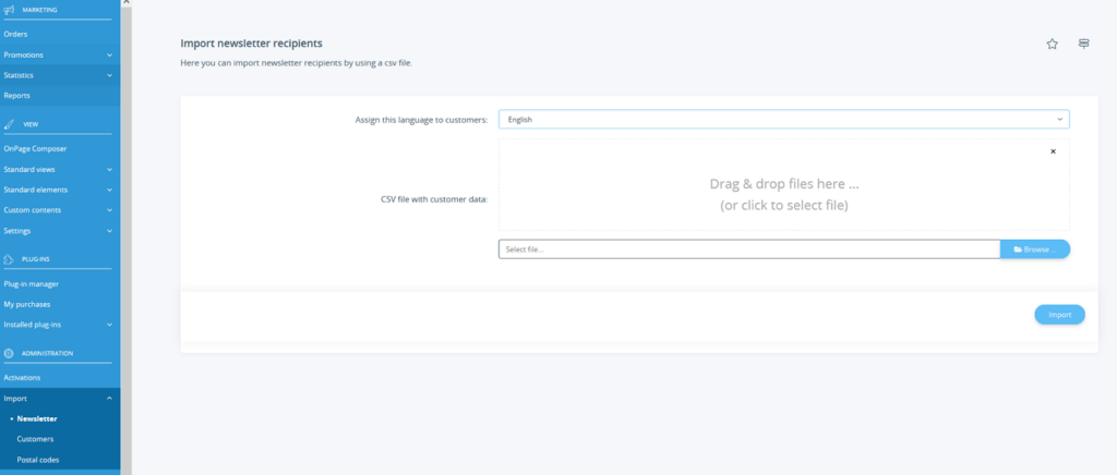 Importing newsletter recipients in JTL-Shop