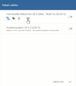 Individuellen Rabatt eingeben