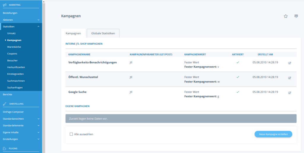 Kampagnen in JTL-Shop